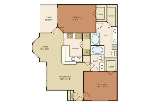 B3 2D floor plan image  at The Villages of Briar Forest, Houston, 77077